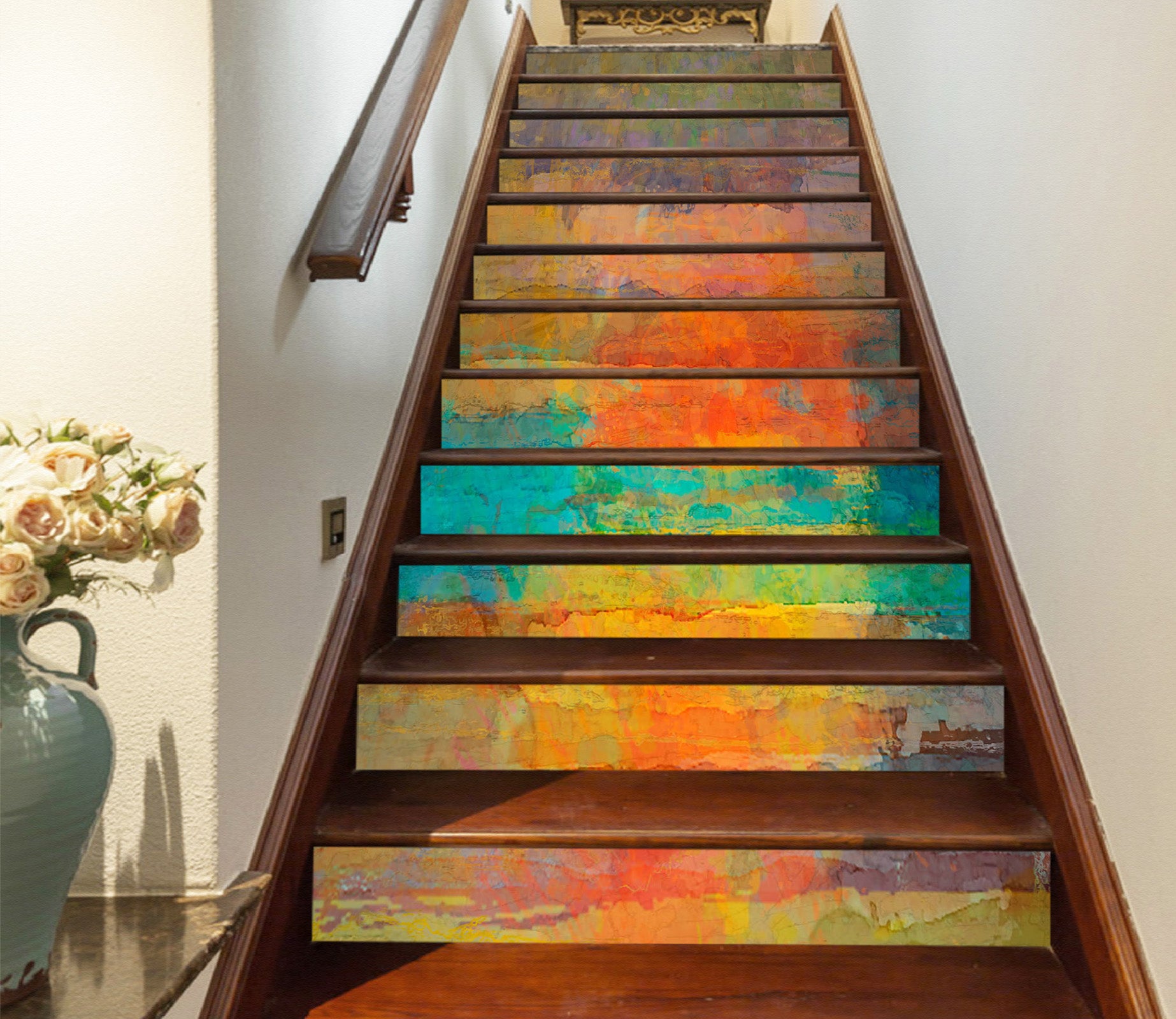 3D Yellow-Green Pigment Pattern 104202 Michael Tienhaara Stair Risers