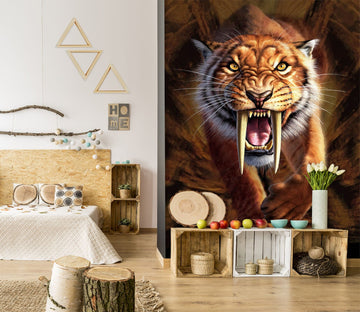 3D Sabertooth 1417 Jerry LoFaro Wall Mural Wall Murals Wallpaper AJ Wallpaper 2 