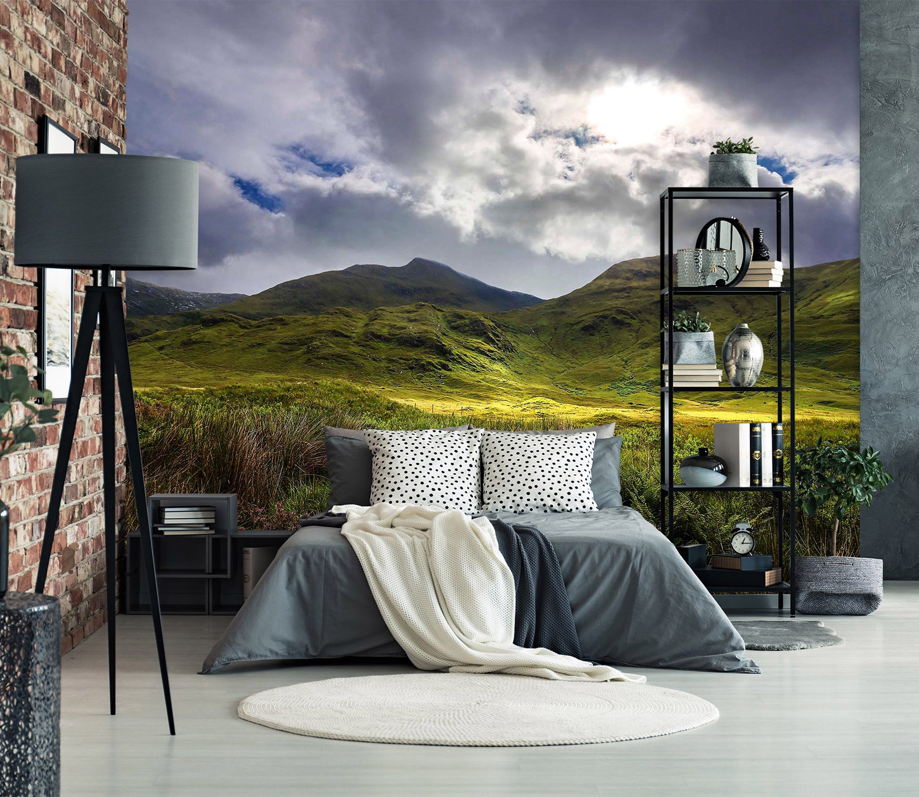 3D Green Mountain 110 Jerry LoFaro Wall Mural Wall Murals