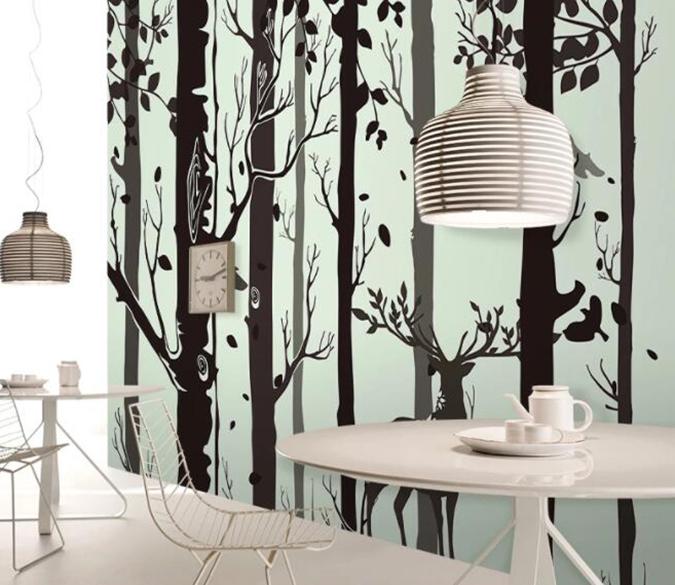 3D Black Tree 1353 Wall Murals Wallpaper AJ Wallpaper 2 