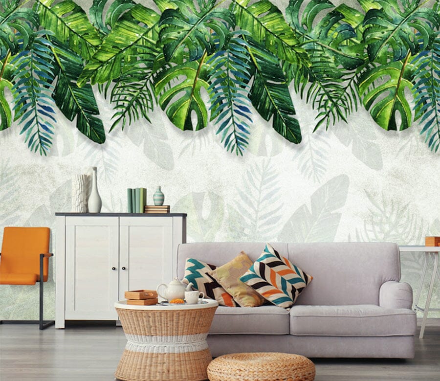 3D Green Leaf WG027 Wall Murals Wallpaper AJ Wallpaper 2 