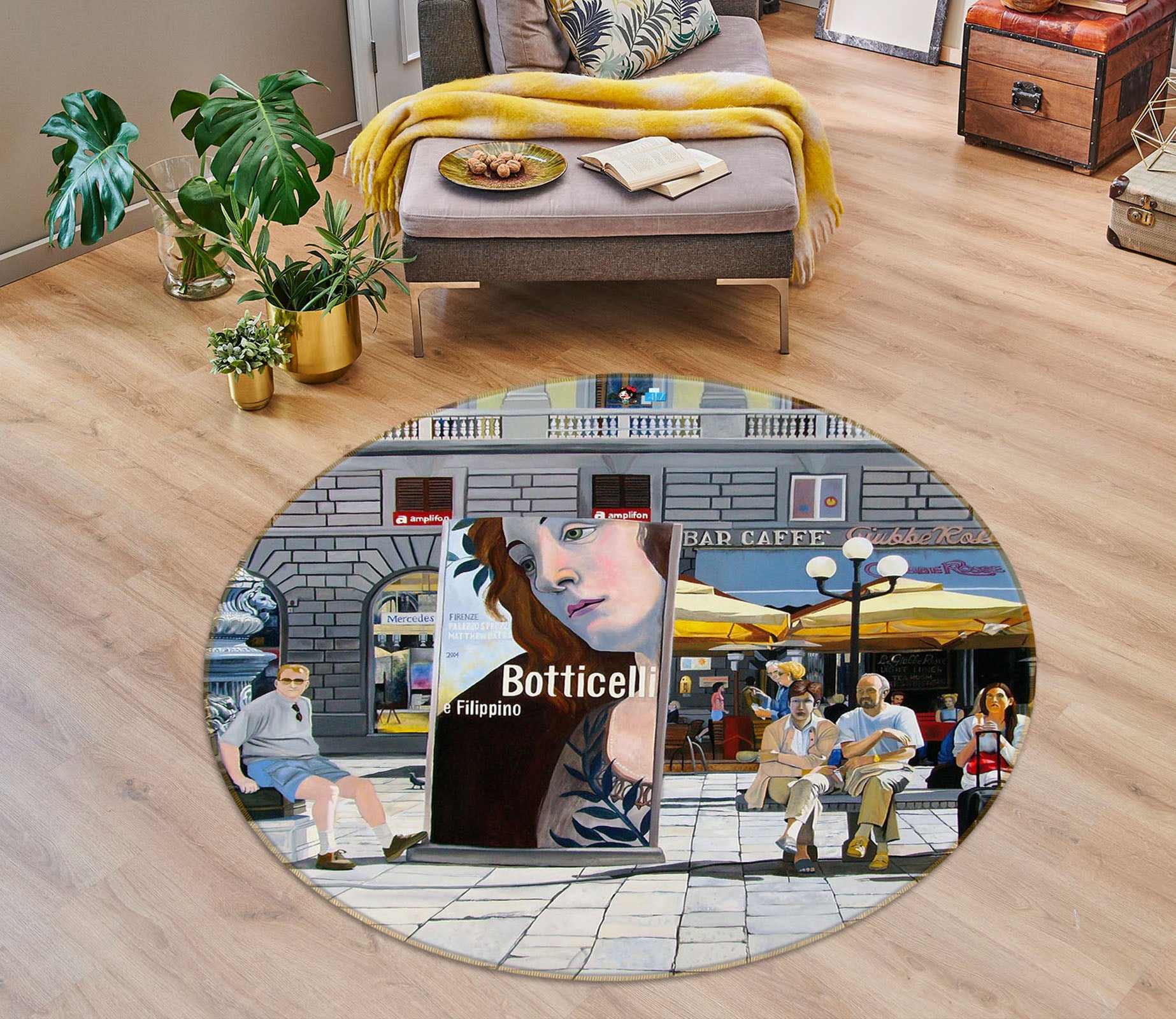 3D Street 11073 Matthew Holden Bates Rug Round Non Slip Rug Mat