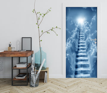 3D Clouds Up The Stairs 22039 Door Mural