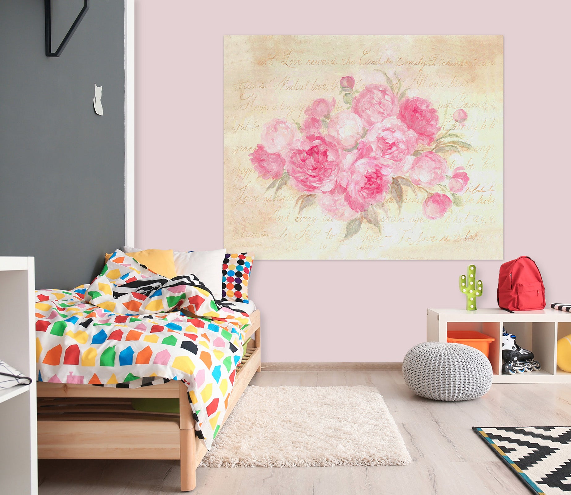 3D Flowers Pink 079 Debi Coules Wall Sticker