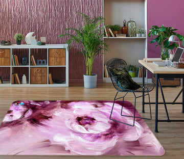 3D Pink Flower 1123 Skromova Marina Rug Non Slip Rug Mat