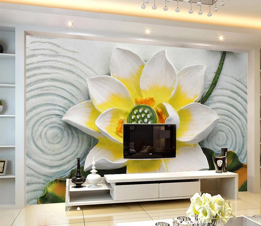 3D Lotus Decoration WC631 Wall Murals