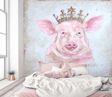 3D Pig Crown 3161 Debi Coules Wall Mural Wall Murals