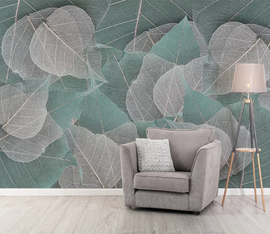 3D Texture Leaves WC2271 Wall Murals