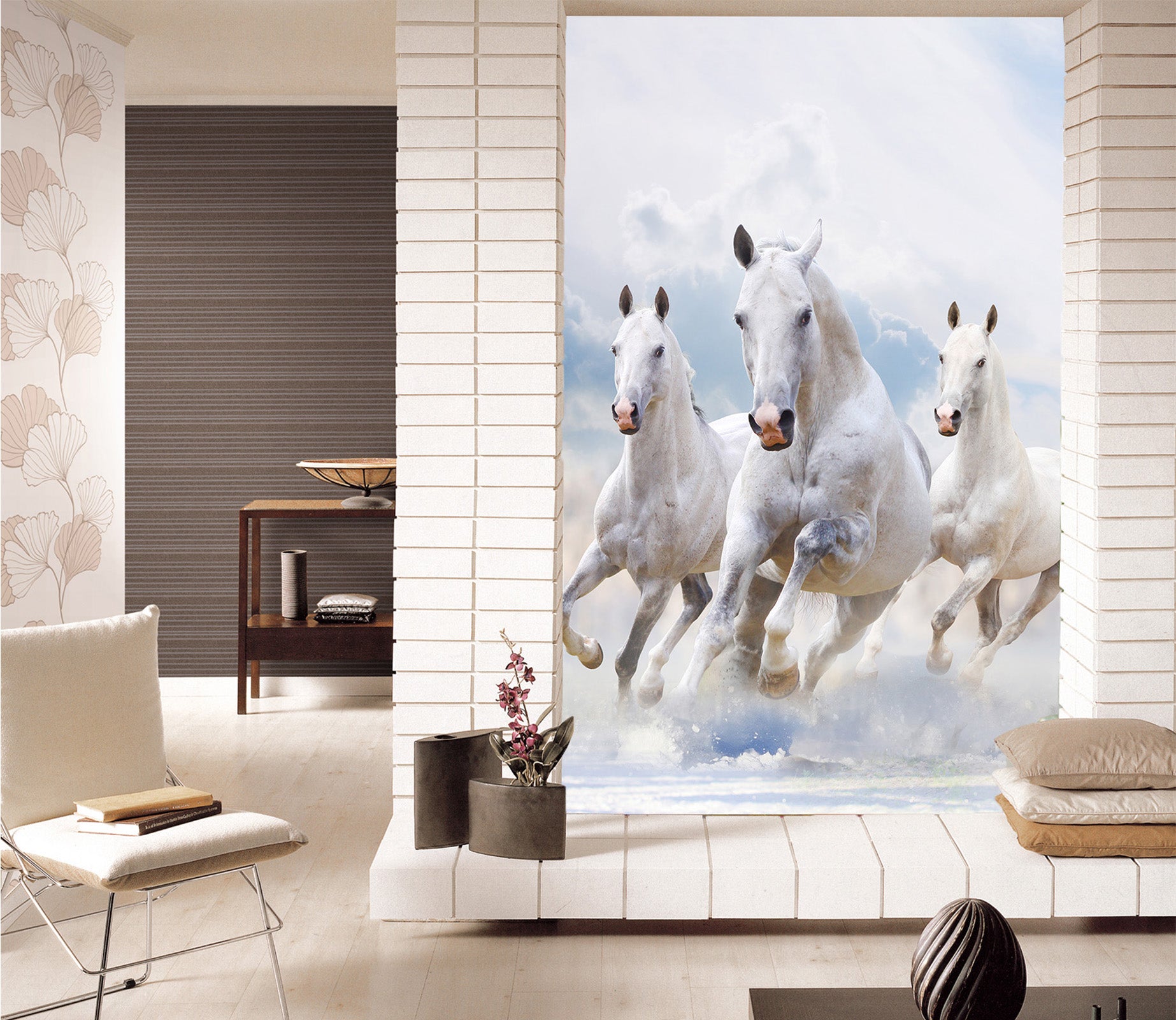 3D Running Horse 127 Wall Murals