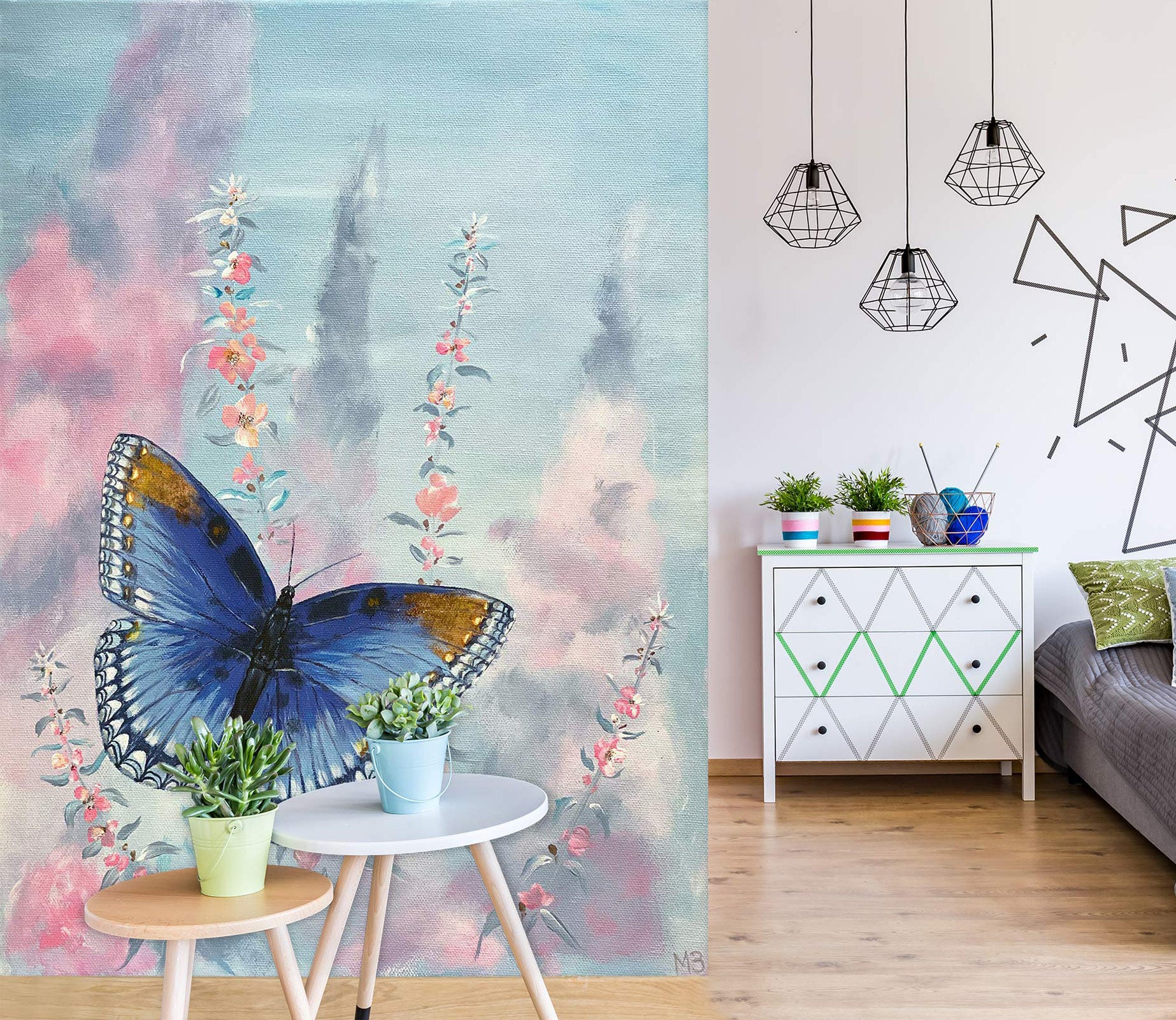 3D Blue Butterfly 9827 Marina Zotova Wall Mural Wall Murals