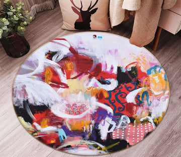 3D Art Lotus 1340 Misako Chida Rug Round Non Slip Rug Mat