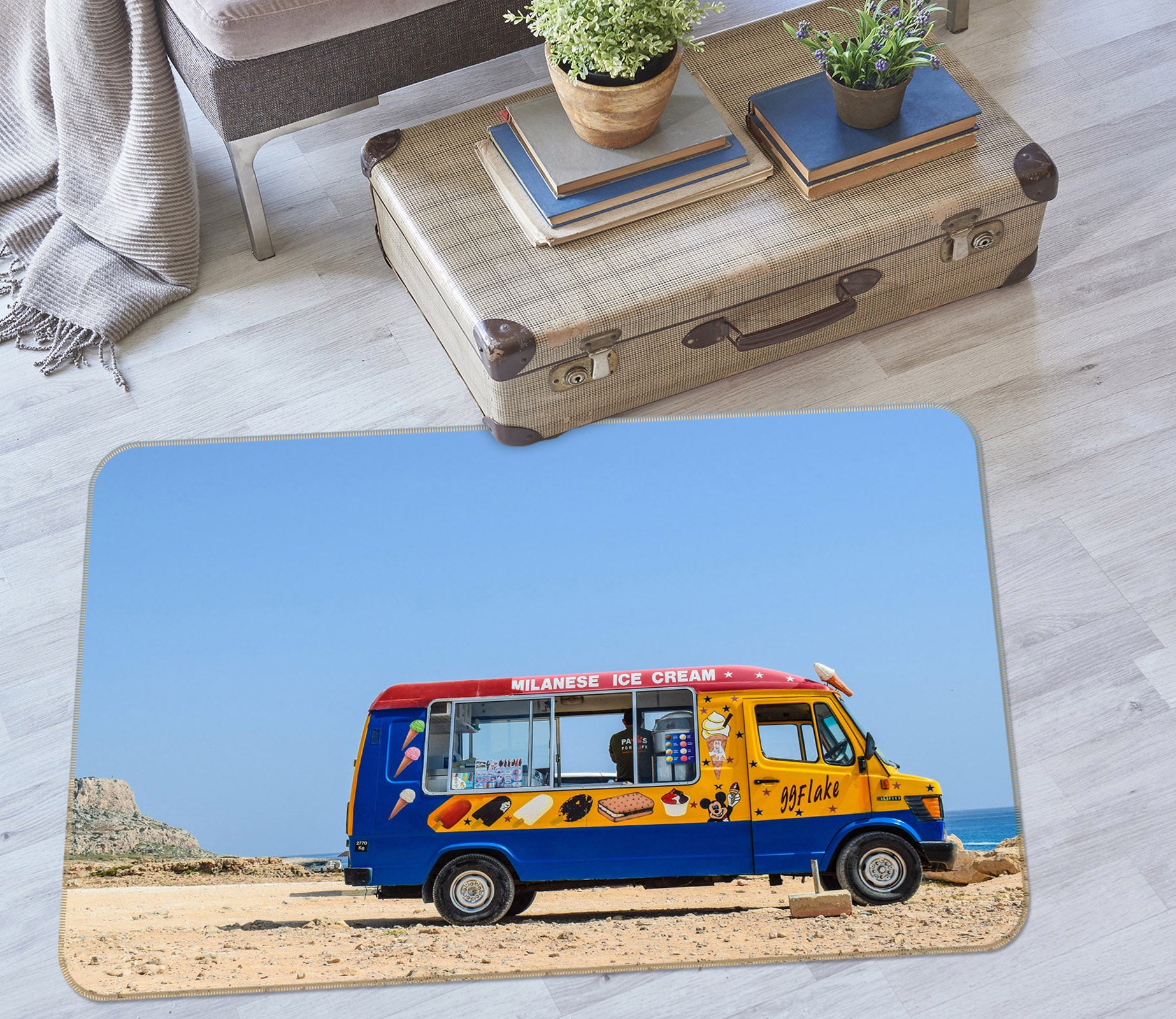 3D Small Bus Car 68061 Vehicle Non Slip Rug Mat