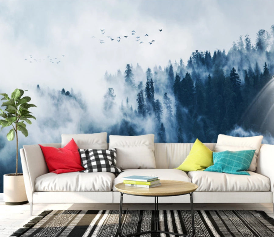 3D Foggy Forest WC766 Wall Murals