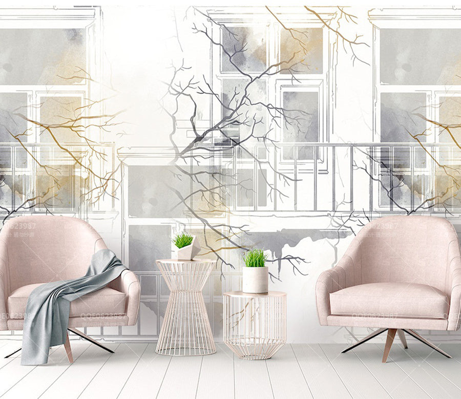 3D Painting Branches WC443 Wall Murals