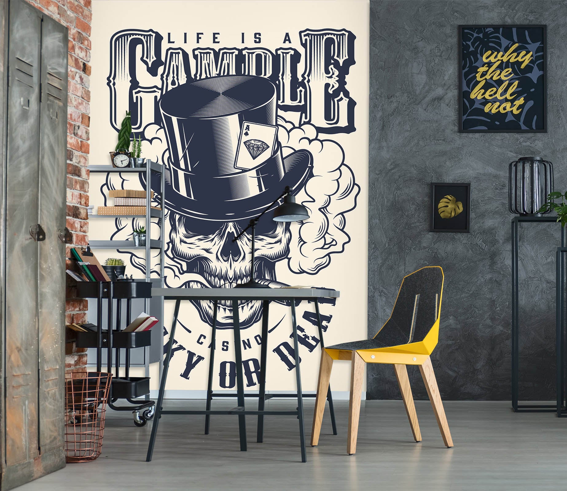 3D Top Hat Skeleton 58098 Wall Murals