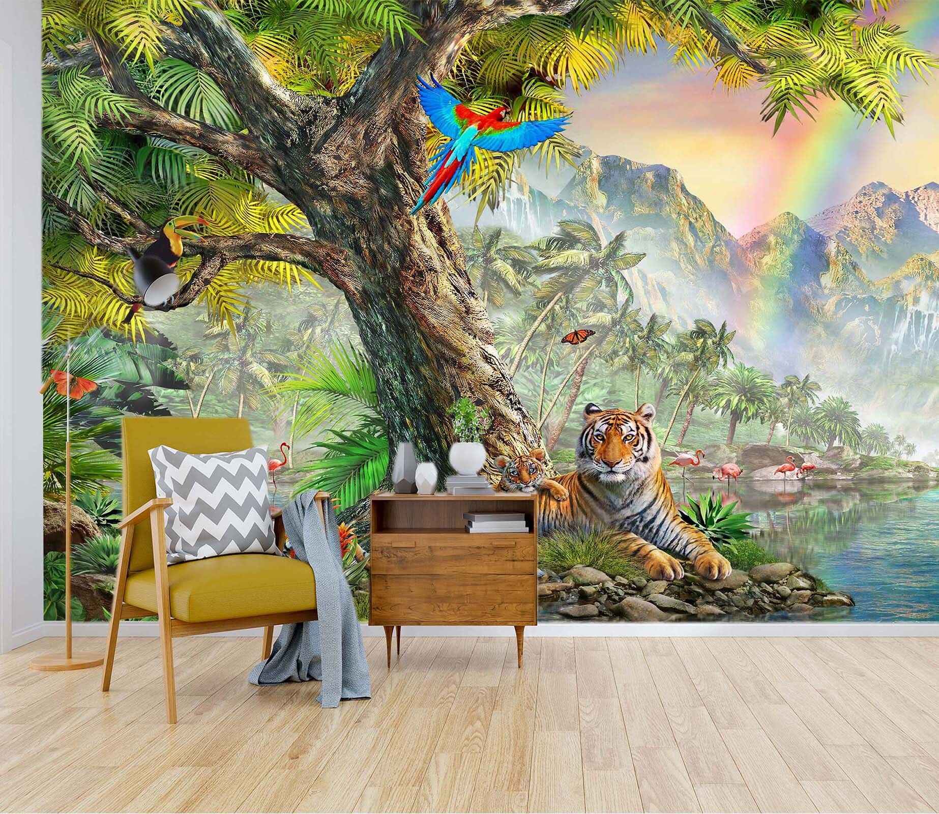 3D Rainbow Forest 1414 Adrian Chesterman Wall Mural Wall Murals Wallpaper AJ Wallpaper 2 