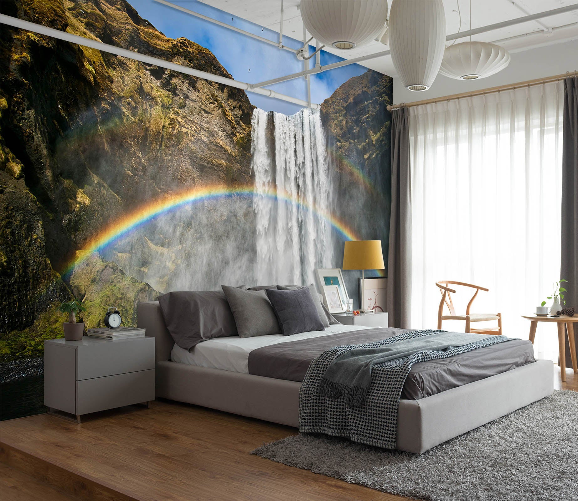 3D Waterfall Rainbow 1428 Marco Carmassi Wall Mural Wall Murals