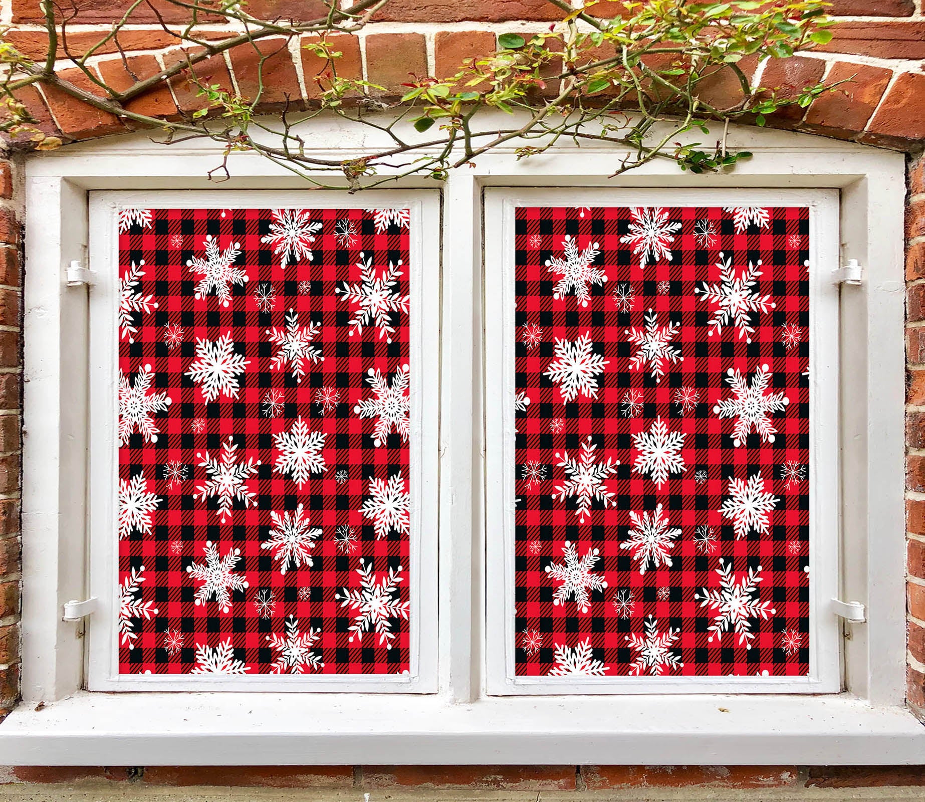 3D Snowflake 43040 Christmas Window Film Print Sticker Cling Stained Glass Xmas