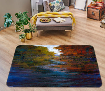 3D Forest River 1038 Michael Tienhaara Rug Non Slip Rug Mat