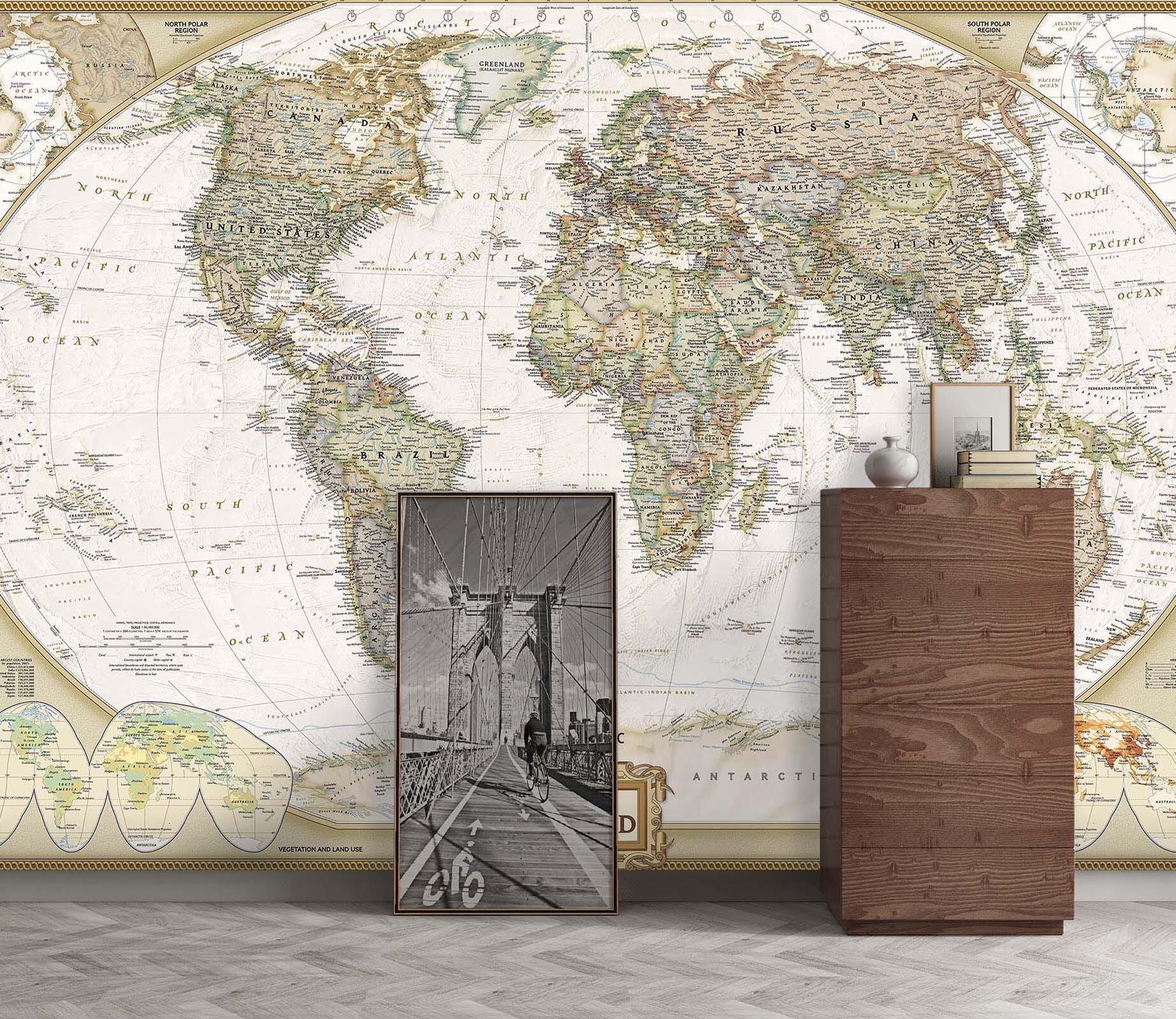 3D Grey World Map 140 Wall Murals Wallpaper AJ Wallpaper 2 