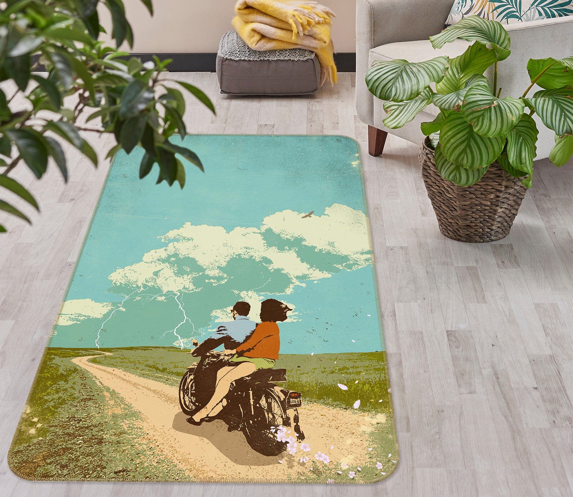 3D Motorcycle Travel 1015 Showdeer Rug Non Slip Rug Mat Mat AJ Creativity Home 