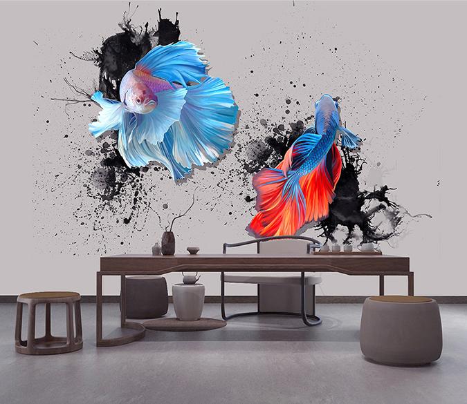 3D Goldfish 350 Wall Murals Wallpaper AJ Wallpaper 2 