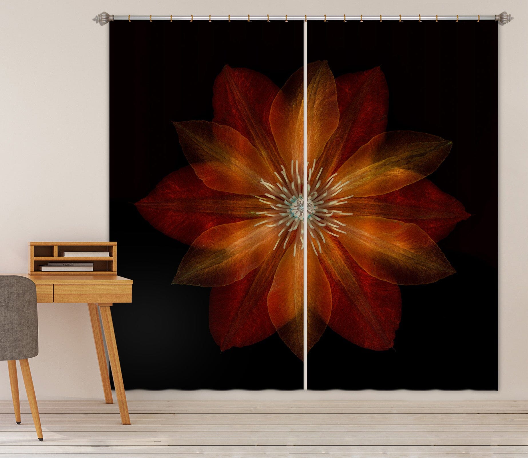 3D Flaming Petals 015 Assaf Frank Curtain Curtains Drapes Curtains AJ Creativity Home 