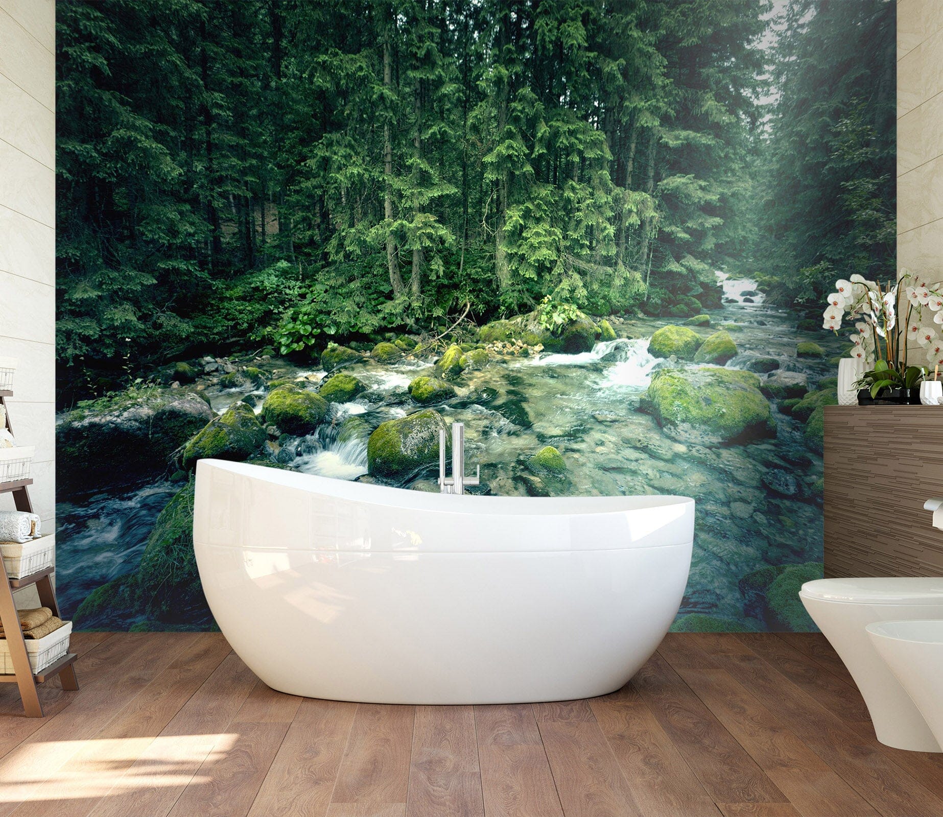 3D River Moss Forest 121 Wall Murals Wallpaper AJ Wallpaper 2 