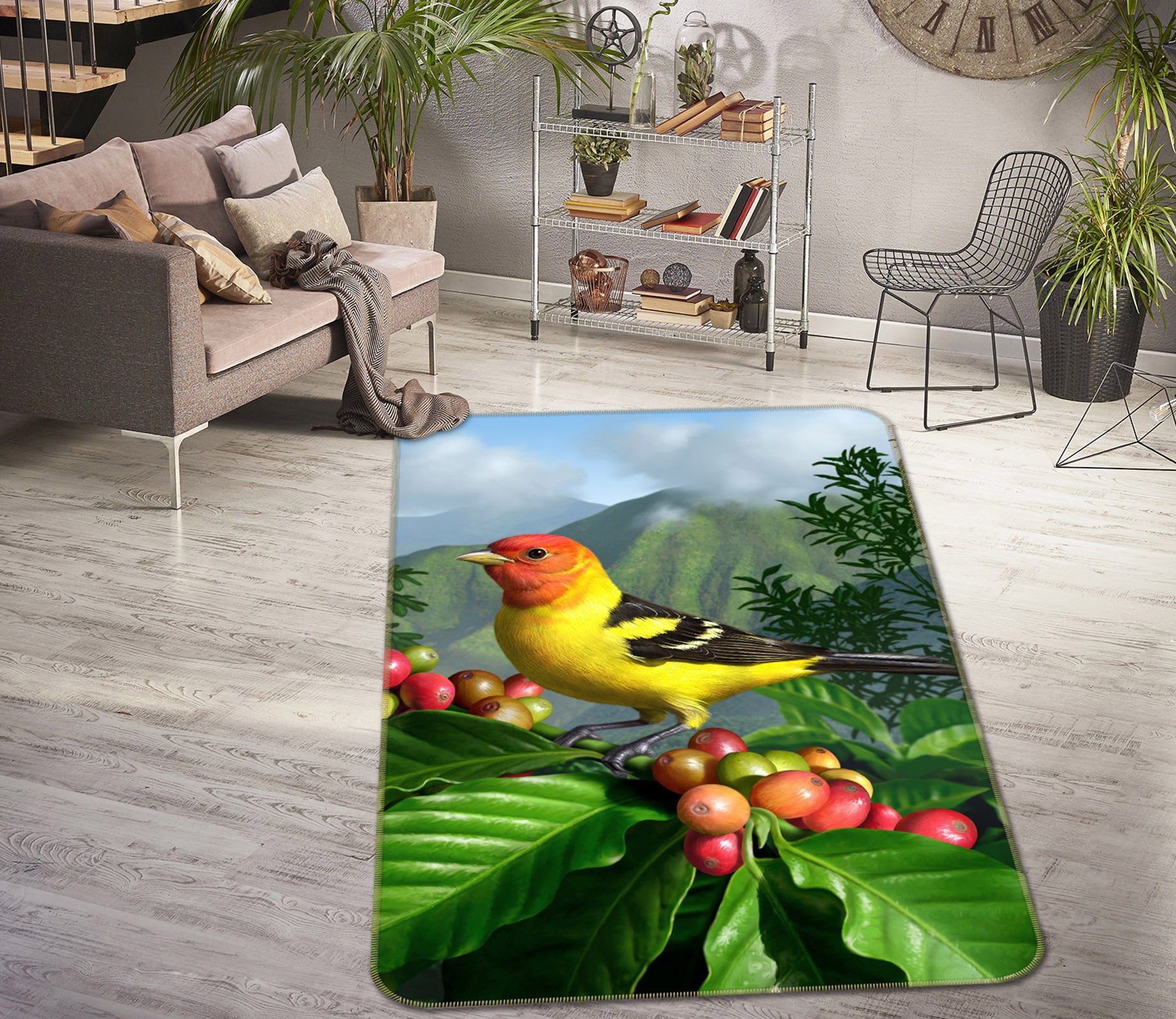 3D Bird Fruit Tree 83111 Jerry LoFaro Rug Non Slip Rug Mat