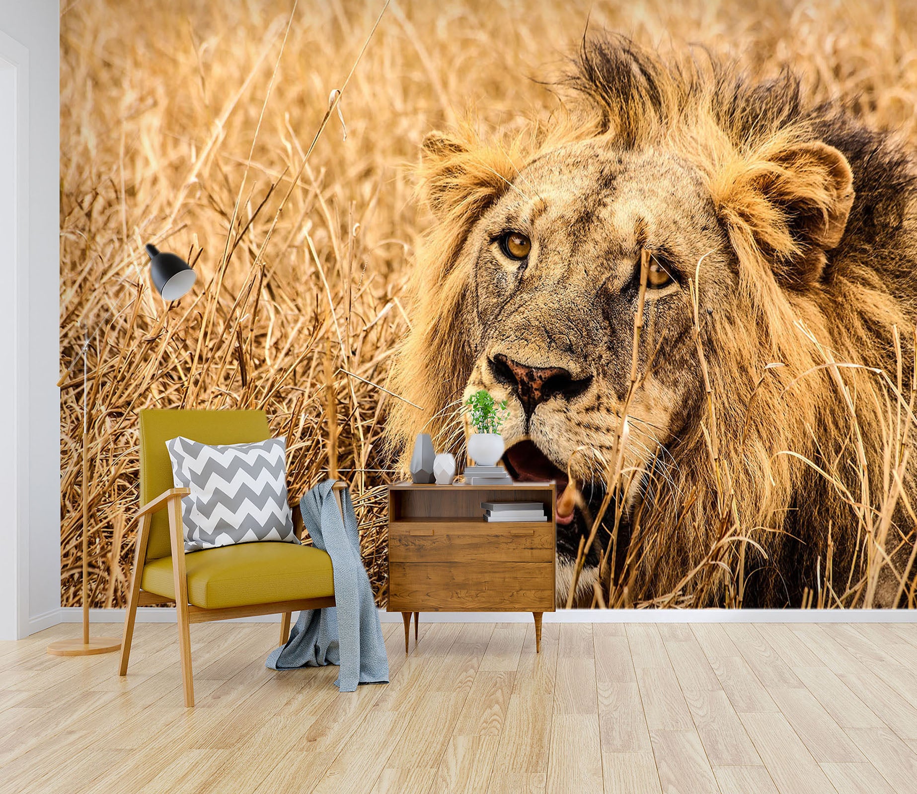 3D Prairie Lion 136 Wall Murals