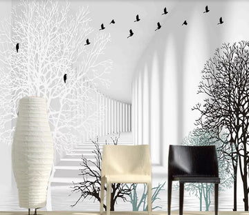 3D Black Dead Tree WC309 Wall Murals