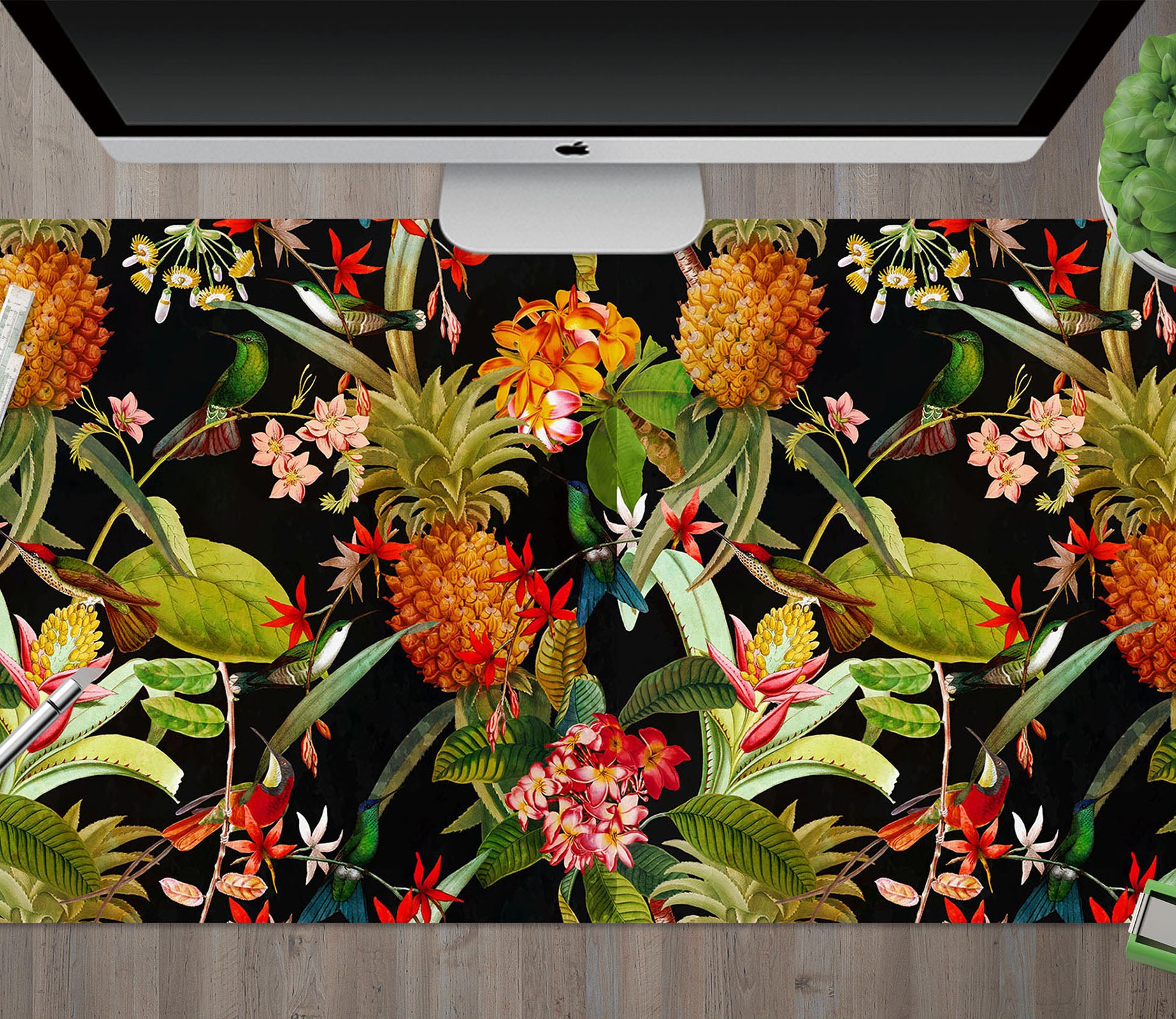 3D Pineapple Leaves 120197 Uta Naumann Desk Mat