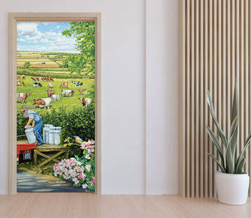 3D Grassland Cattle 103153 Trevor Mitchell Door Mural