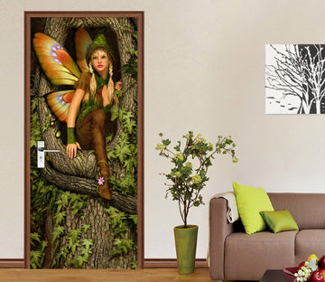 3D Butterfly Elf 22056 Door Mural