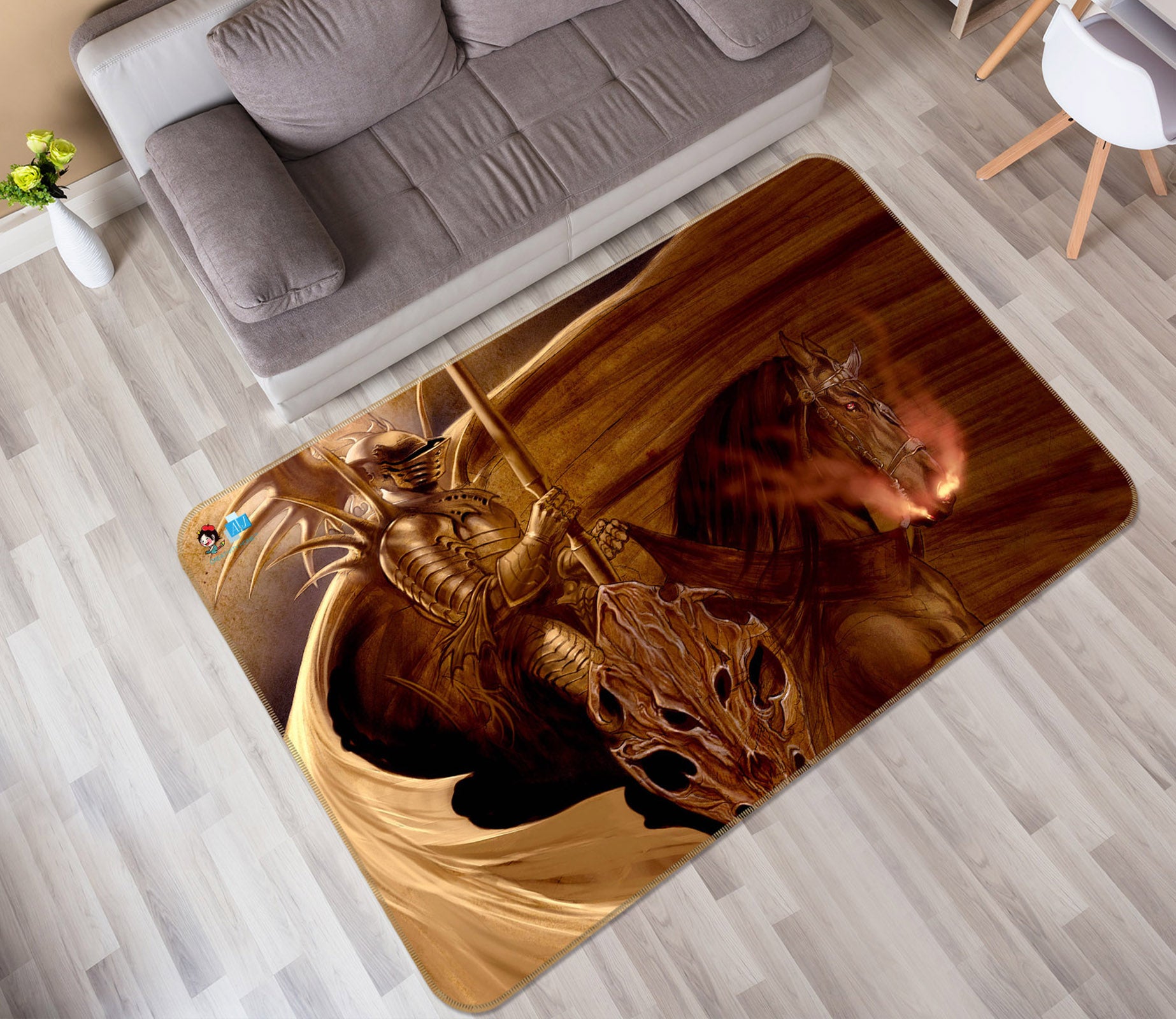 3D Horse Rider 8206 Ruth Thompson Rug Non Slip Rug Mat