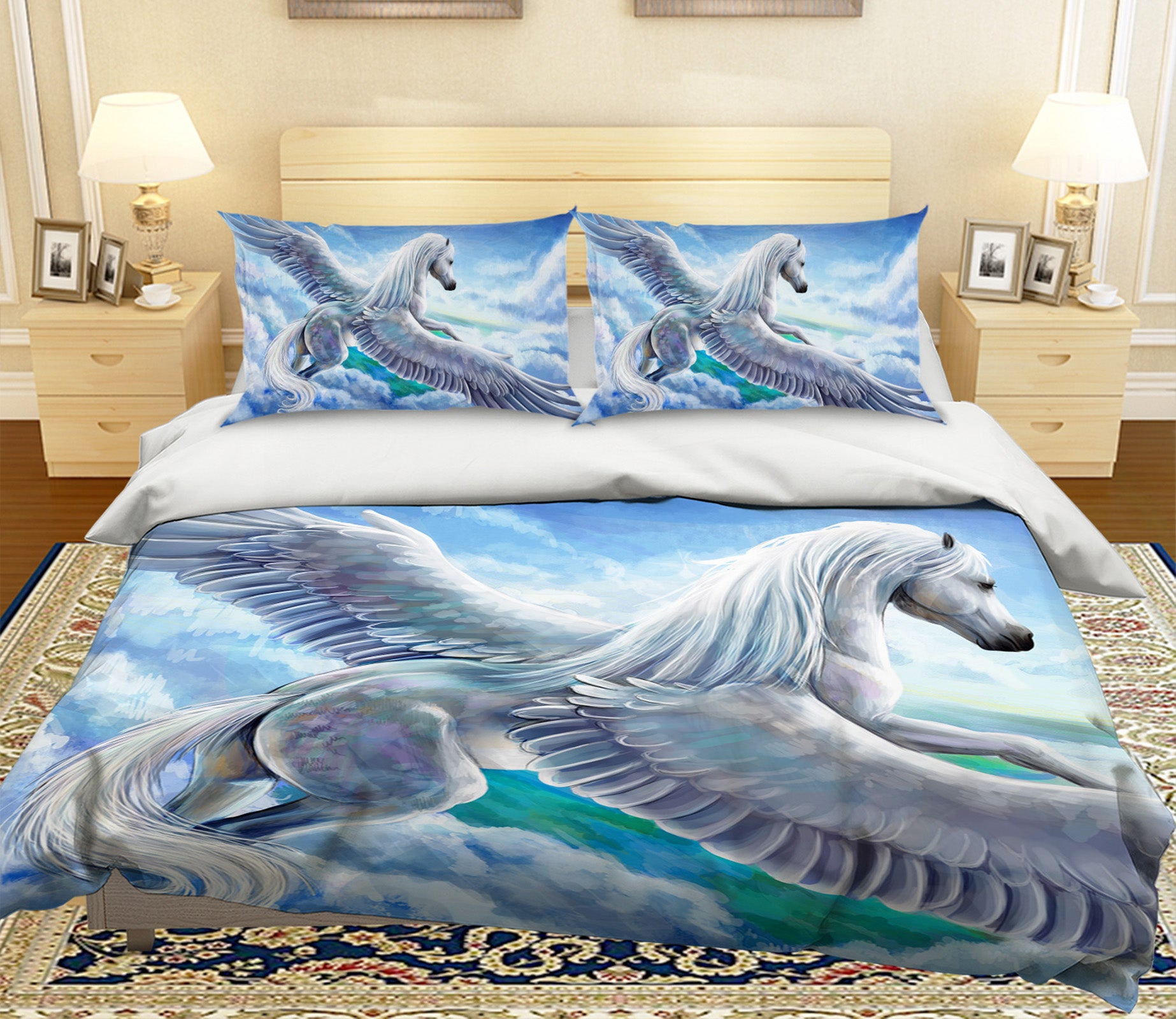 3D Pegasus Cloud 094 Bed Pillowcases Quilt