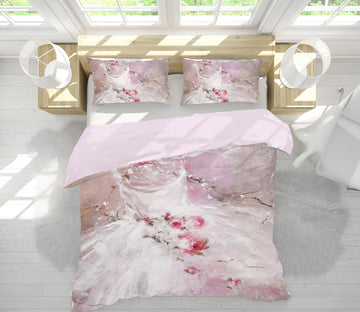 3D White Skirt Wedding 018 Debi Coules Bedding Bed Pillowcases Quilt Quiet Covers AJ Creativity Home 