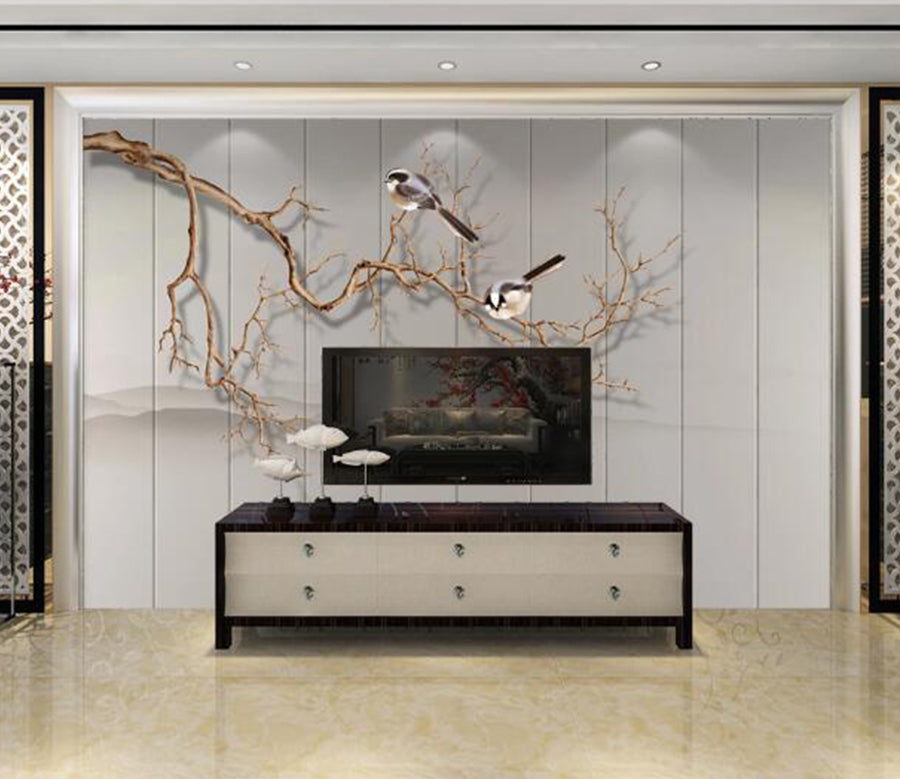 3D Branch Bird WC1348 Wall Murals