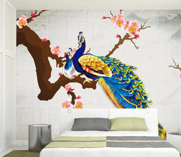 3D Peacock Plum WC331 Wall Murals