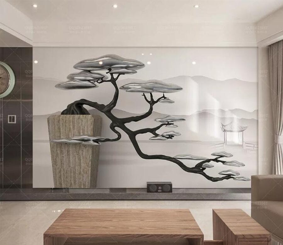 3D Sketch Tree WC228 Wall Murals Wallpaper AJ Wallpaper 2 