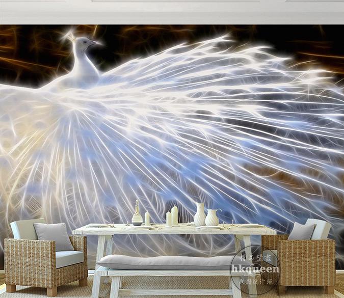 3D White Peacock 387 Wall Murals Wallpaper AJ Wallpaper 2 