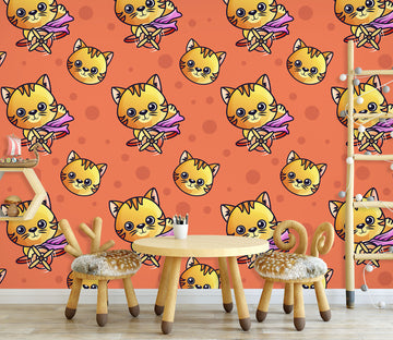 3D Yellow Cat Pattern 58011 Wall Murals