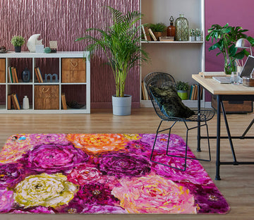 3D Bright Flowers 1239 Skromova Marina Rug Non Slip Rug Mat