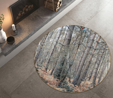 3D Tall Tree 7419 Assaf Frank Rug Round Non Slip Rug Mat