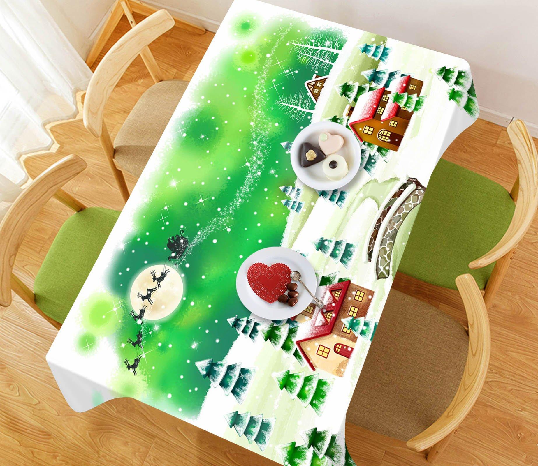 3D Village Snow Magic 49 Tablecloths Tablecloths AJ Creativity Home 