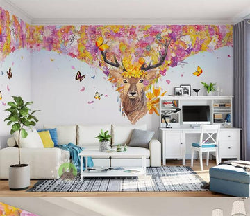 3D Elk Color Cloud 972 Wall Murals Wallpaper AJ Wallpaper 2 