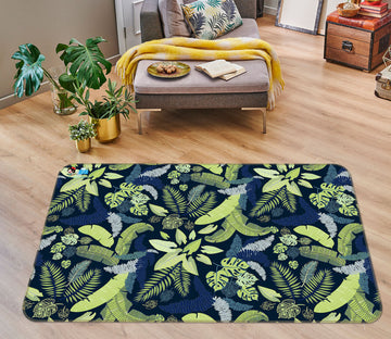 3D Green Leaves 10781 Kashmira Jayaprakash Rug Non Slip Rug Mat