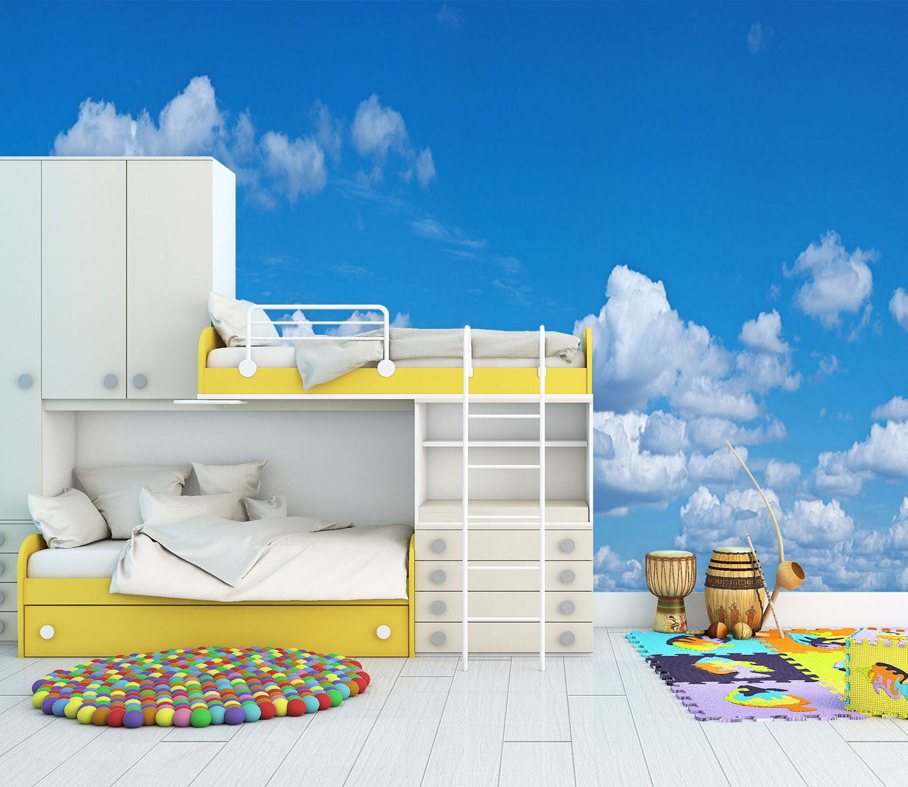 3D White Cloud 1103 Wall Murals