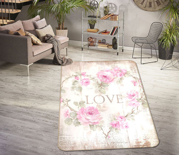 3D Romantic Rose 1171 Debi Coules Rug Non Slip Rug Mat