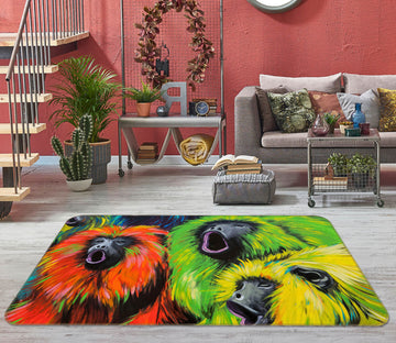 3D Color Monkey 144 Animal Non Slip Rug Mat